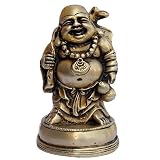 ShalinCraft Standing Buddha Brass Collectible and Figurines India Sculpture 3.5