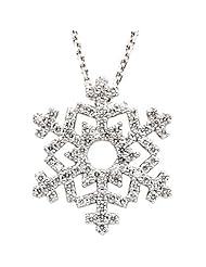 14K White Gold Diamond Snowflake Pendant With Chain - 0.37 Ct. -- LIFETIME WARRANTY