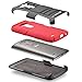 Fosmon STURDY Shock Absorbing Dual Layer Hybrid Holster Cover Kickstand Case for LG G3 - Retail Packaging (Red)