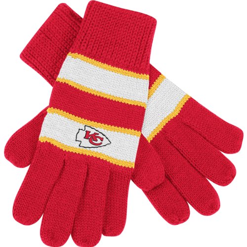 Reebok Kansas City Chiefs Women's Striped Gloves One Size Fits Most