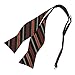 Dan Smith DBA7A14F Black Orange Stripes Bow Tie Microfiber Leadership Goods Self-tied Bow Tie