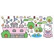 Roommates Hello Kitty Princess Castle Giant Mural