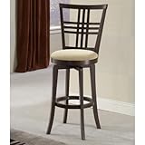 24"H Swivel Counter Height Stool with Wheat Back in Espresso Finish