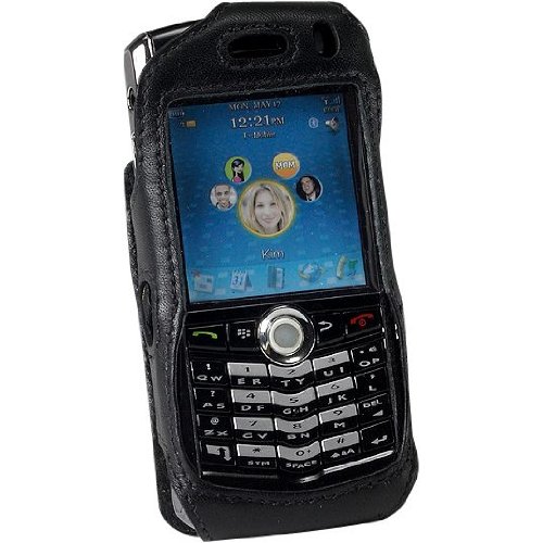 Black Prima Blackberry Pearl Open Face Premium Leather Case