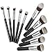 Natural Glamor 10 Piece Professional Kabuki Makeup Brush Set for Foundation, Blending, Contouring, Highlighting and Eyeshadow