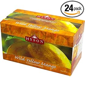 Hyson Tea, Wild Yellow Mango, Teabags, 25-Count Boxes (Pack of 24)