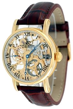 Adee Kaye #AK4005-MG Men's Le Bauches Mechanical Manual Winding Skeleton Watch (Gold Tone)