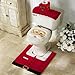 EUBEST New HOT Happy Santa Toilet Seat Cover and Rug Bathroom Set for Christmas Decoration