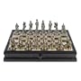Pewter Civil War Chess & Checkers Set with a 15 inch Camphor Wood Board with Storage Drawer, By Wood Expressions