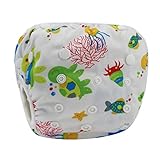 Happy Cherry 人気 おむつ 布オムツ 新生児用 新生児用品 おむつカバー 防漏パンツ 通気性良い 柔らか 水遊び用おむつパンツ 出産のお祝い ホワイト