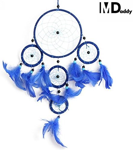 MDaddy Dream Catcher, Handmade Traditional White Feather Dream Catcher Wall Hanging Car hanging Decoration Ornament Gift Wall Hanging Decoration Decor Blue Color