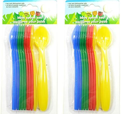 12 Count Baby Infant Spoons Multi-colored Plastic (Pack of 2)
