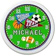 Olive Kids - Game On Personalized Clock (White)