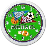 IMAGE OF Olive Kids - Game On Personalized Clock (White)
