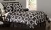 Geo Grid Black Queen Comforter Set with Bonus Pillows