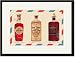 Black Framed/Matted Print 17x23, Two Bottles of Hair Tonic and One Bottle of Dandruff Remover