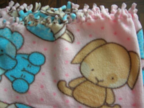 Hand-tied fleece baby blanket
