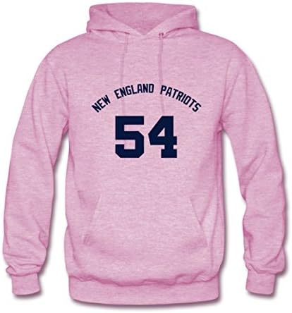 Custom NFL New England Patriots Tedy Bruschi #54 Mens Classic Sweatshirt Hoodie Pink S