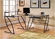 Z-Line Designs ZL1441-1DU Belaire Glass L Desk