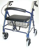 Duro-Med Lightweight Extra-wide Aluminum Rollator, Royal Blue