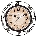 Wrought Iron Leaves Specialty Wall Clock