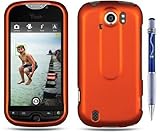 ORANGE Rubber Touch Snap-On Phone Protector Hard Cover Case And Car Charger ....