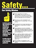 Accuform Signs PST220 Safety Awareness Poster, "SAFETY...OUR SAFETY MISSION", 24" Length x 18" Width, Laminated Flexible Plastic
