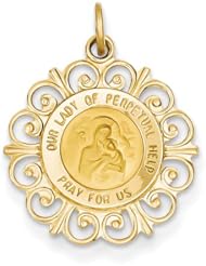 14k Our Lady Of Perpetual Help Medal Charm