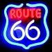 NEON ROUTE66 helle Leuchtreklame - Neonreklame