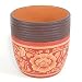 Handmade Decorative Ceramic Flower Pot / Jar With Striking Red Floral Designs