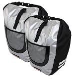 REX Doppelpacktasche Gepäcktragertasche Hecktasche wasserdicht schwarz/silber