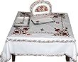 White Tablecloth and Napkins Cotton Embrodered 48 x 48 inches