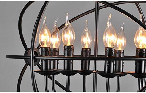Kiven Candle Chandelier 8-light Iron Pendant Aged Metal Lighting (Big)