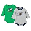 Newborn Boys' Circo&reg; 2pk Long-sleeve Creeper - Heather Grey/Green