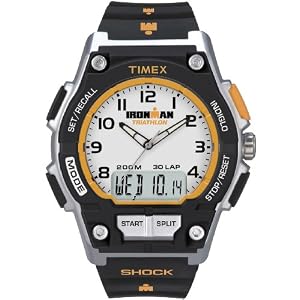 Timex Ironman Black/Orange 30 Lap Shock Resistant Combo Watch