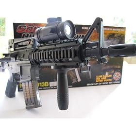 BOYS TOY MACHINE GUN RIFLE M-16 SCOPE VIBRATION LIGHT SOUND