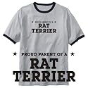 T-Shirt Ringer Heather Gray " Proud Parent Of Rat Terrier " Dog