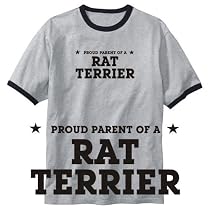 T-Shirt Ringer Heather Gray " Proud Parent Of Rat Terrier " Dog