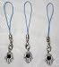 Lot of 3 Hamsa LIGHT BLUE Charm Straps - Revolving Lucky Eye Hamsa Hand Kabbalah Amulet Pendant iPhone Mp3 Cell Phone Charm Straps for Good Luck, Success and Protection