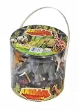 Giant Bucket of Wild Jungle Animals Toy Figures - Animal Kingdom Play Set - 30 Pcs