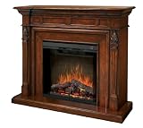 Dimplex Symphony Encore Torchiere Free Standing Electric Fireplace in Burnished Walnut