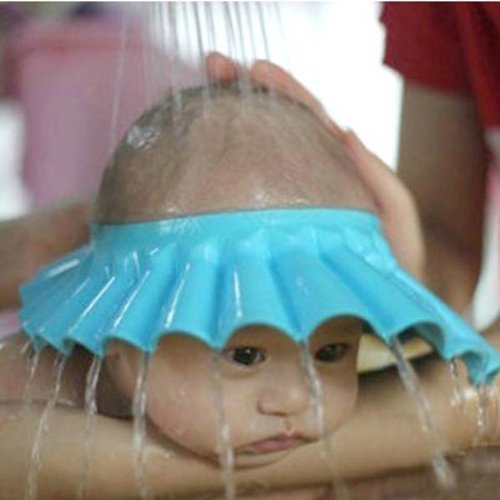 Baishitop Ultra-Soft Safe Shampoo Shower Cap, Bathing Protect Hat For Baby Children Kids (Blue)