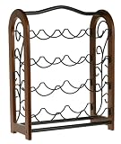 Pomerantz Wood and Wrought Iron 12 Bottle Wine Rack