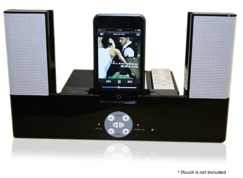 Portable 2.1 Sound Speaker System for iPod, iTouch (1G), PSP & MP3/MP4 Player With Remote Control (Black)