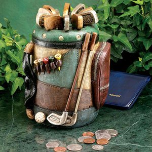 Golf bag coin bank