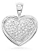 Diamond filled heart pendant in 18K