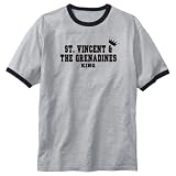 T-Shirt Ringer Heather Gray  St. Vincent & The Grenadines King  Country