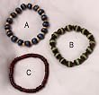 Wood and Coconut Shell Bead Stretch Bracelets