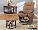 Taupe Fabric Glider Rocker with Ottoman By Coaster Furniture