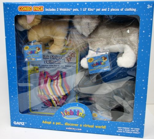 cat:Webkinz Combo Pack 2 Webkinz Schnauzer Charcoal Cat Lil' Kinz Chihuahua 2 Outfits Images
